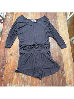 Young Fabulous & Broke Charcoal Long Sleeve Romper Small